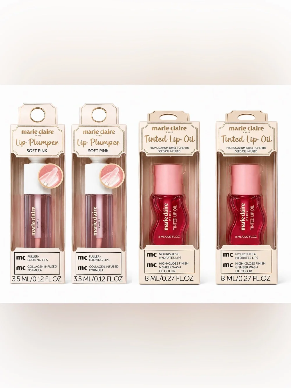 marie claire paris lip plumper And Oil soft pink Set  of 4